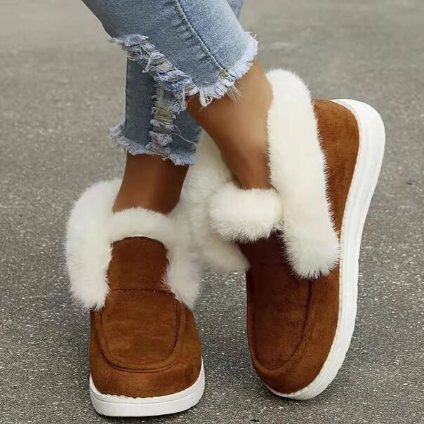 Casual Fashion Fur Lining Ankle Snow Boots - Image 2