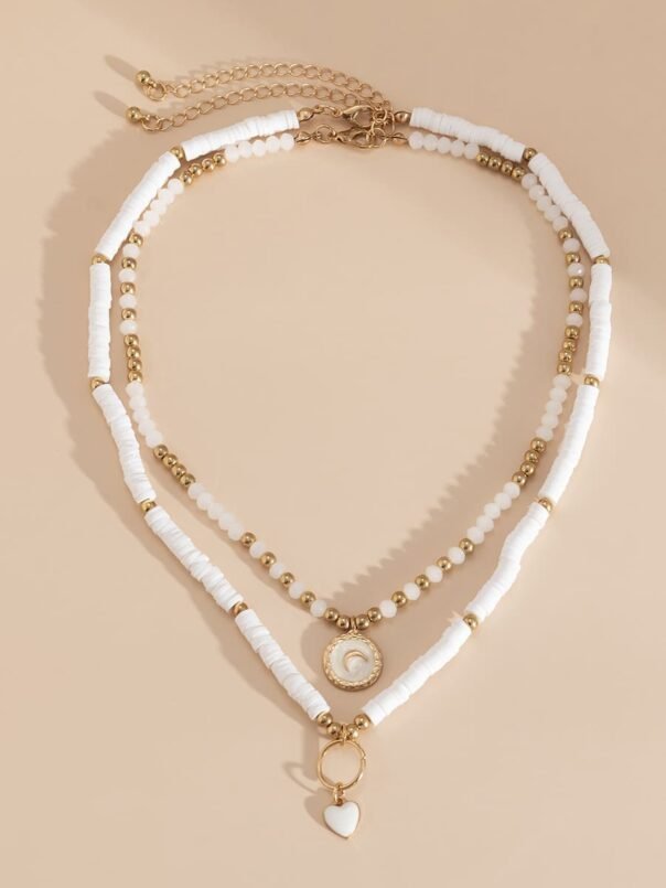 Boho Heart Crystal Necklace - Image 3