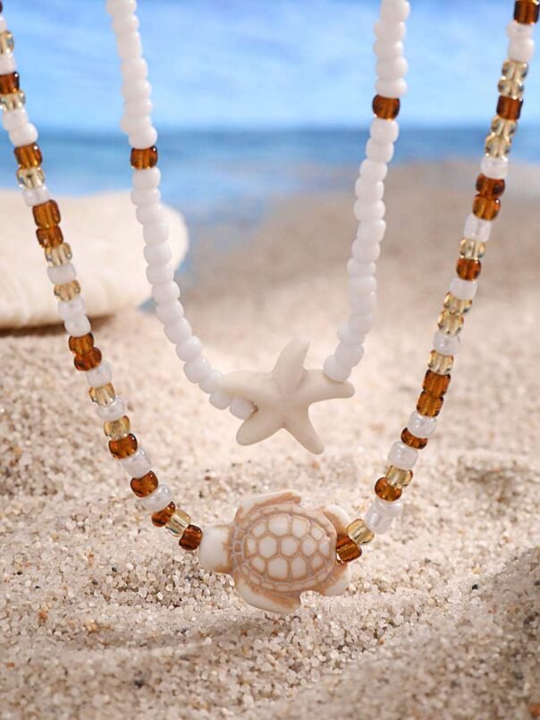 Beach Starfish Shell Necklace - Image 2