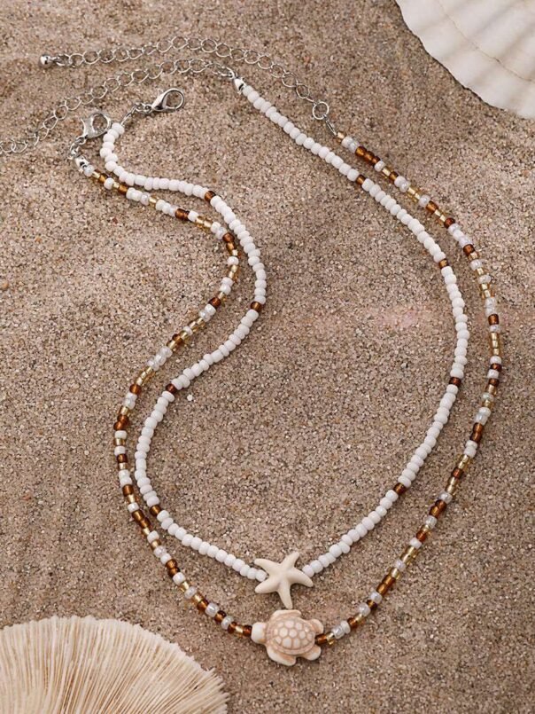 Beach Starfish Shell Necklace - Image 3
