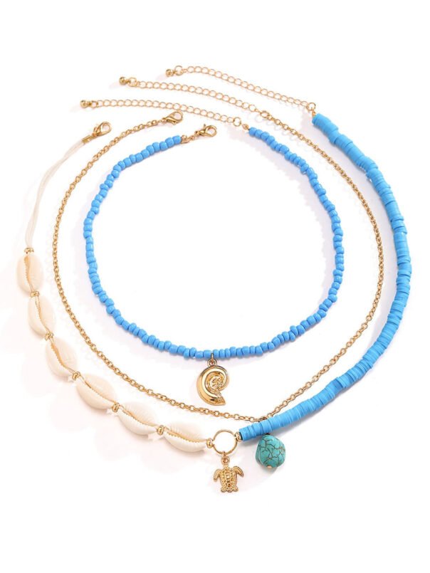 Bora Bora Shell Bead Multi-Layer Necklace Gold - Image 5