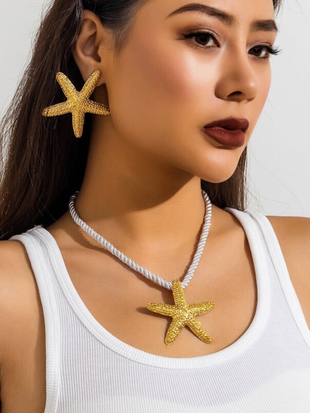 Santorini Starfish Necklace ~ Gold - Image 5