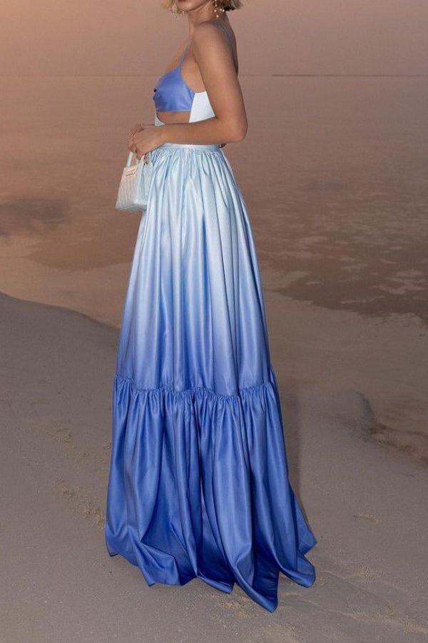 Ocean Ombre Sling Backless Maxi Dress - Image 4