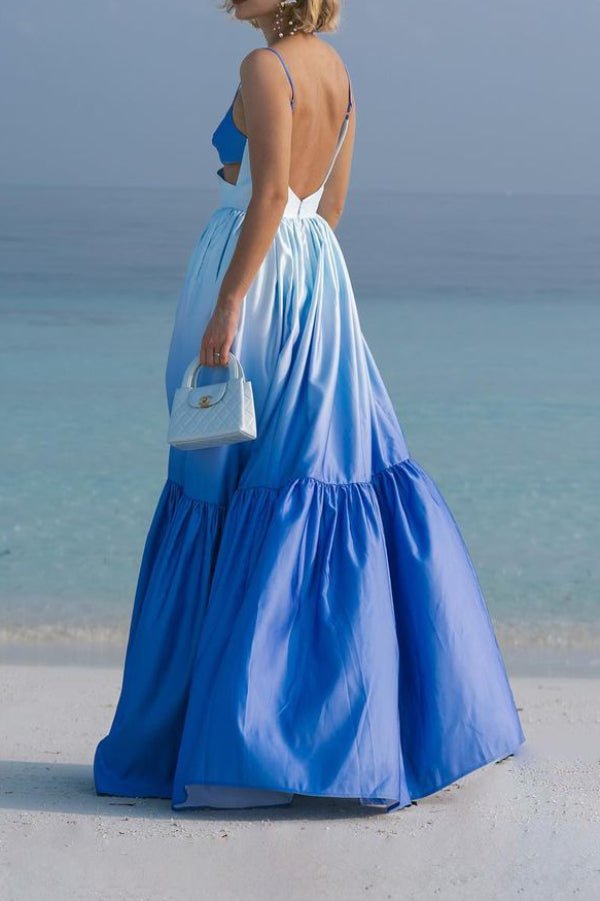 Ocean Ombre Sling Backless Maxi Dress - Image 6