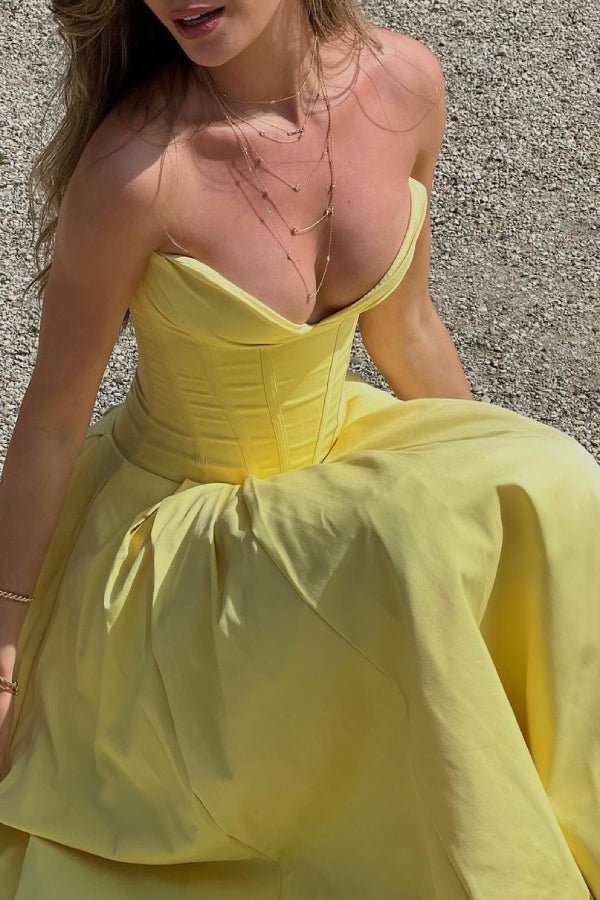 Sexy tube top backless herringbone waist maxi dress - Image 4