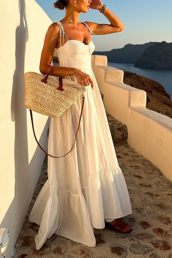 lace-up tiered maxi dress - Image 2