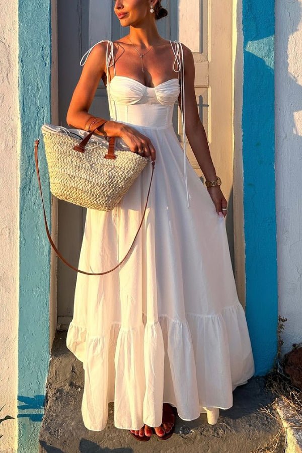 lace-up tiered maxi dress - Image 3